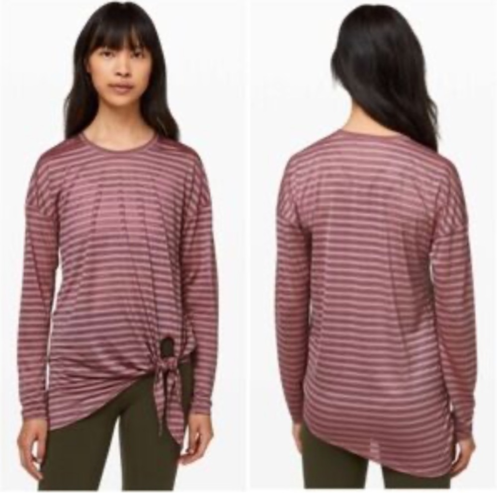 Lululemon Asymetric tie long sleeve top